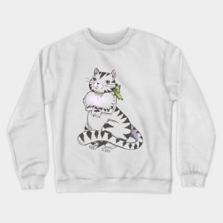 Francesca, The Fussy Fluffy Tabby Cat Crewneck Sweatshirt